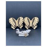 Vintage Italian, porcelain horse & butterflies