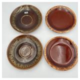 2 Pair of Brown Saucers Drip Glaze