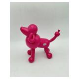 Pink Balloon Poodle Glass Dog Figure
