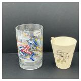 Disney 1996 Anniversary Glass,& Vtg Drinking Cup