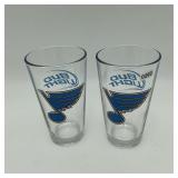 Pair of St Louis Blues Bud Light Glasses