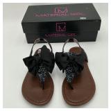 Material Girl Black Blush Sandals Size 6.5 NEW