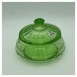 Green Uranium Glass Candy Dish