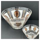 Anchor Hocking Chip & Dip Bowls MCM Gold Grapes