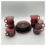 Odd Lot Amethyst Fortecrisa 7 Cups&Saucers 4 Salad