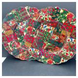 Pair of Beautiful 14' Round Glass Serving Plates