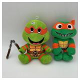 2 TMNT Plush Michelangelo Nickelodeon Turtles