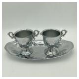 Chrome/Tin Cream & Sugar Set