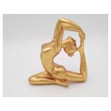Gold Colored Yoga Girl Figurine 6.5' Tall
