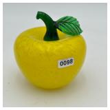 Yellow Apple Glass Paperweight