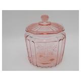 Cookie Jar MAYFAIR Open Rose Pink Depression Glass