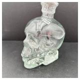Very Cool Clear Glass Skull Head Decanter 7' Tall