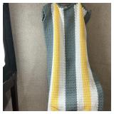 Beautiful 6' x 5' Crochet Blanket  Green & Yellow