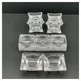 7 Glass Salt Cellars / Candle Holders