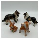 4 Porcelain Animals Lassies Josef Originals Bunny