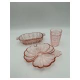 3 Nice Pink Depression Glass Items