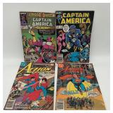 4 Various Comics Captain America, Action Comics