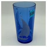 Hazel Atlas Sailboat Cobalt Tumbler Glass