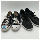 2 Pair Women's Shoes Converse All Stars 8, NIKE 7