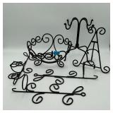 Assorted Rod Iron Pieces, Cup Holder, Bowl Holder