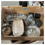 Random Box of Assorted Silver Plate and Stainless