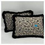 2 Matching Black & White Decorative Pillows