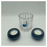 Small Villeroy & Boch Vase & 2 Votive Candles *