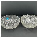 2 Clear Glass Bowls Medallion Glass Anchor