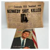 Original NOV 1963 KENNEDY SHOT Centralia Sentinel