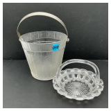 Westmoreland Clear Glass Basket & Glass Bucket