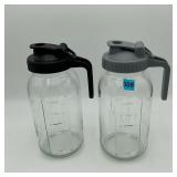 Two 64oz Mason Jar Pitchers with Pour Spouts Lids