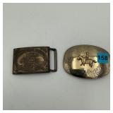 2 Old Belt Buckles German Silver