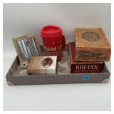 Tray of FUN, Frame, LAMBERTS CAFE Cup Cigar Boxes