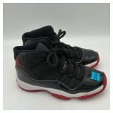 Black AIR JORDAN 11 Retro Bred Youth Size 4.5 LOOK