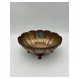 HEAVY Brass 9' Footed Bowl INDIA