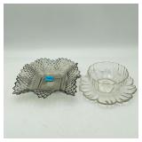 Indiana Glass Diamond Point Smoke Candy Dish