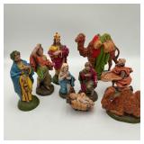 Large 9 Piece Atlantic Mold Nativity Set