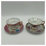 2 Beautiful Cup & Saucer Sets Classica 22 carat