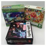 Three 500 Piece Puzzles (One is missing 1 piece)