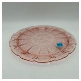 Pink Depression Glass 10.5' Cake Plate Footed
