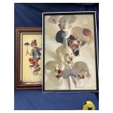 Clown Art Work, 1 Signed, 1-damage