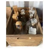 Decanters & Crate (crate needs repaired)
