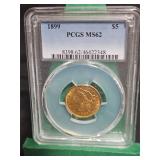 1899 Liberty Gold Half Eagle $5 Coin