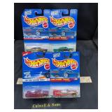 4 Hot Wheels Impala, Caddy