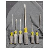 6 Klein Tools  4 Flat Heads,  2 Philips Head