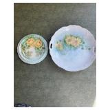 Lot of 2 vintage porcelain plates