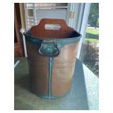 Antique copper coal scuttle