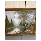 Vintage framed landscape painting