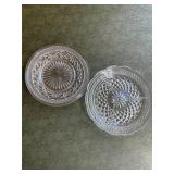 Vintage glass (4)serving plates, snack plate