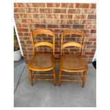 Two vintage cane chairs